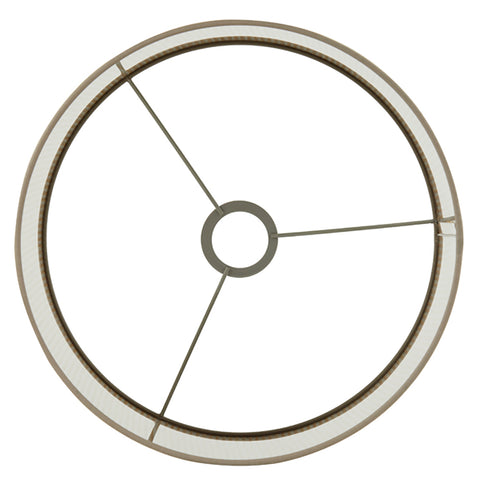 Lampenschirm Zylinder in leinen gestreift transparent Taupe Gold für Tischleuchte Tischlampe 30-30-21