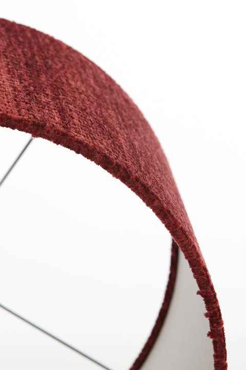 Lampenschirm Zylinder in Velours Rubin Rot für Tischleuchte Tischlampe 50-50-38
