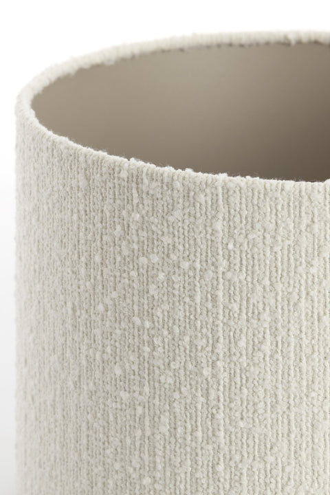 Lampenschirm Zylinder in Bouclé weiß für Tischleuchte Standlampe Hängelampe 40-40-30