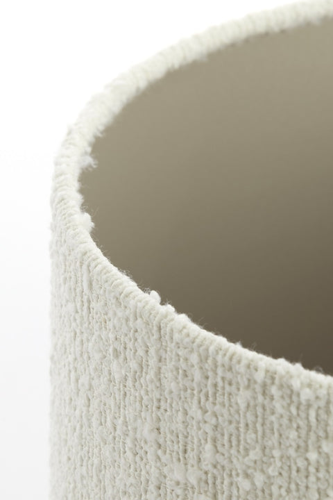 Lampenschirm Zylinder in Bouclé weiß für Tischleuchte Standlampe Hängelampe 40-40-30