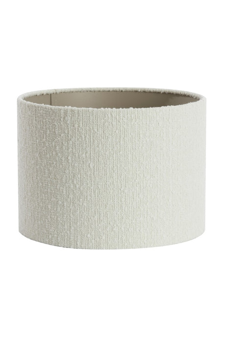 Lampenschirm Zylinder in Bouclé weiß für Tischleuchte Standlampe Hängelampe 40-40-30