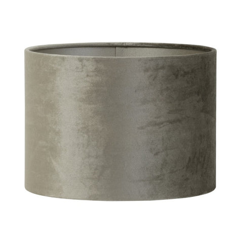 Lampenschirm für Tischleuchte Zylinder Velours Zink Taupe 20-20-15cm