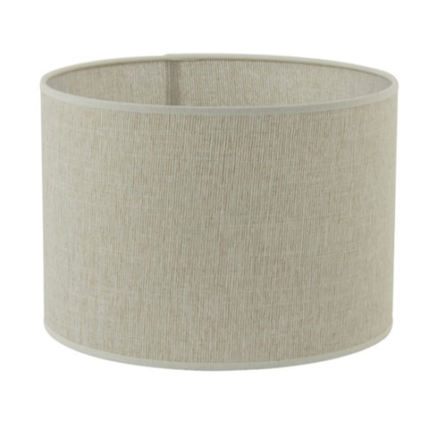 Lampenschirm Zylinder in Leinen Perle Weiß für Stehleuchte 40-40-30cm