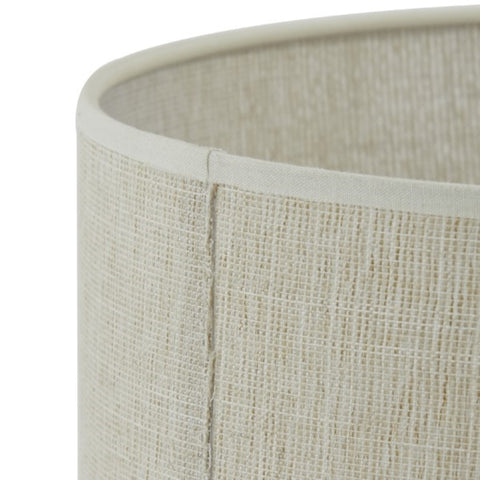 Lampenschirm Zylinder in Leinen Perle Weiß für Tischleuchte Tischlampe 25-25-18cm