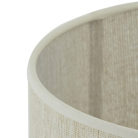 Lampenschirm Zylinder in Leinen Perle Weiß für Tischleuchte Tischlampe 25-25-18cm