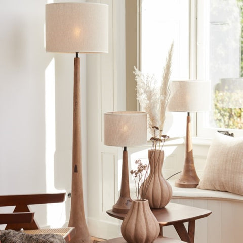 Lampenschirm Zylinder in Leinen Perle Weiß für Tischleuchte Tischlampe 25-25-18cm