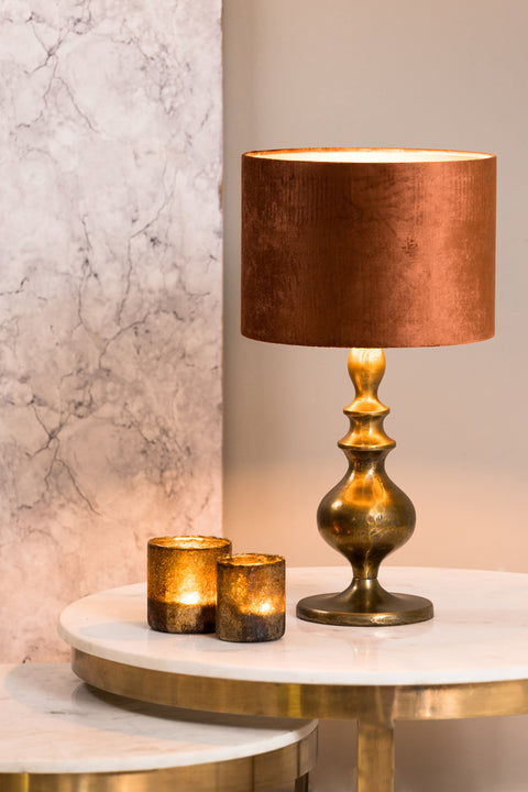 Lampshade cylinder in velours terra silk gloss for table lamp table lamp 25-25-18