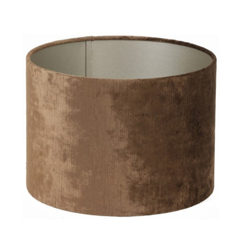 Lampenschirm Zylinder in Velours Schokobraun für Standlampe Hängelampe 35-35-30cm