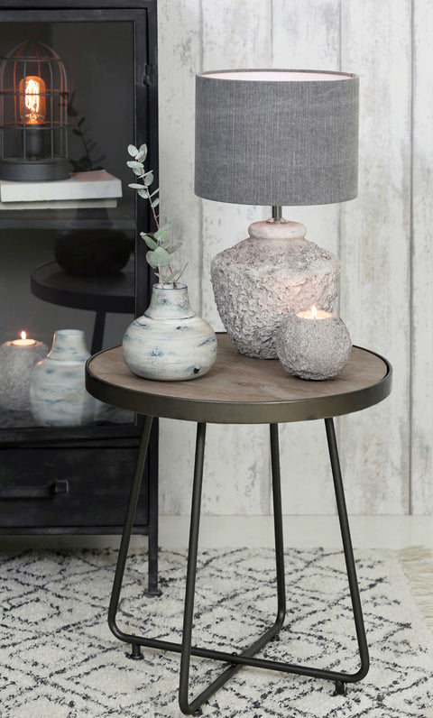 Lampshade Cylinder Linen Grey TL 45-45-34