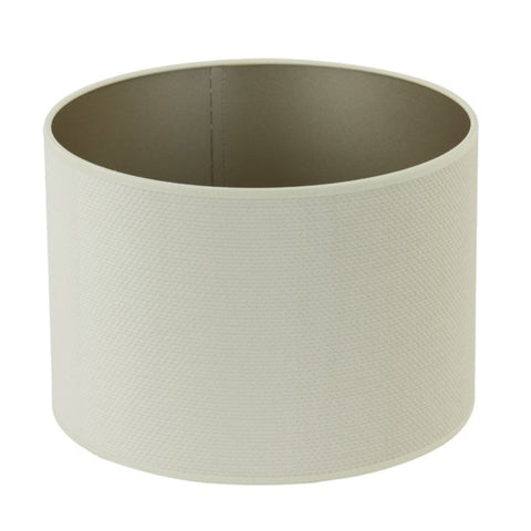 Lampenschirm Zylinder in Velours Cremeweiß 30-30-21cm