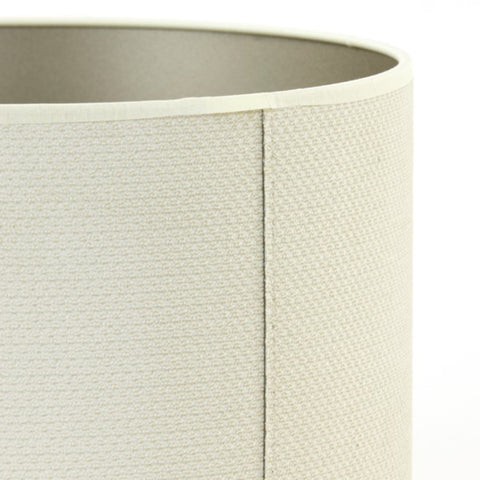Lampenschirm Zylinder in Velours Cremeweiß für Tischleuchte Wandleuchte 20-20-15cm