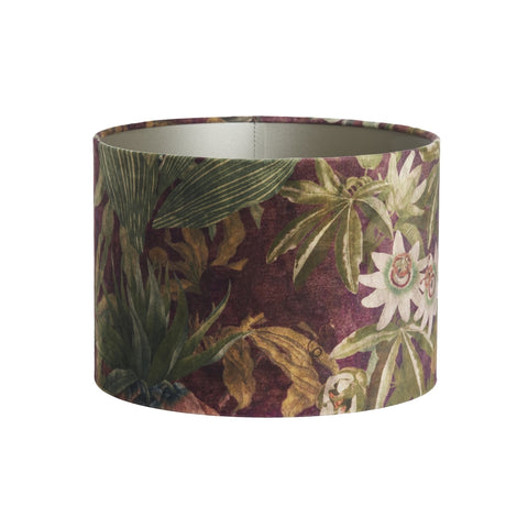 Lampenschirm für Tischleuchte Zylinder Passionsblume Violett 20-20-15cm