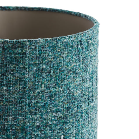 Lampenschirm Zylinder in Bouclé Blaugrün 30-30-32cm