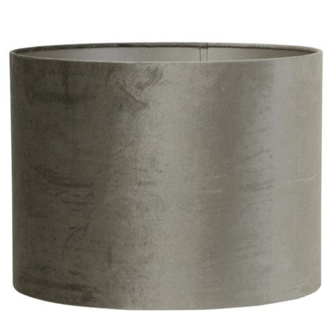 Lampenschirm für Tischleuchte Zylinder Velours Zink Taupe 35-35-34cm