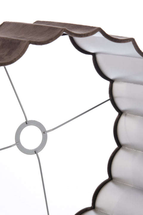 Lampenschirm Zylinder in Velours Samt dunkel Braun für Tischleuchte Standleuchte 35-35-22 cm