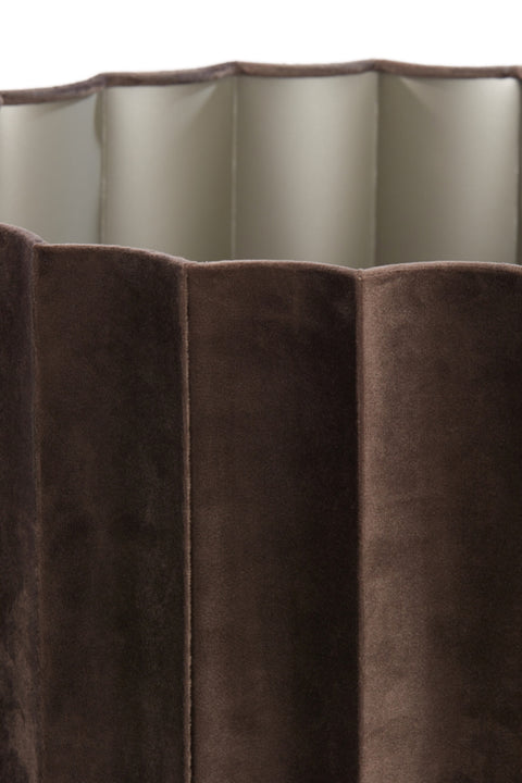 Lampenschirm Zylinder in Velours Samt dunkel Braun für Tischleuchte Standleuchte 35-35-22 cm