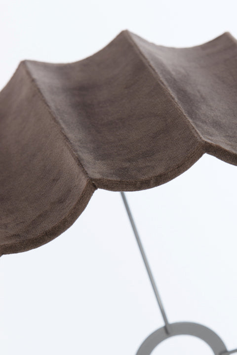 Lampenschirm Zylinder in Velours Samt dunkel Braun für Tischleuchte Standleuchte 35-35-22 cm