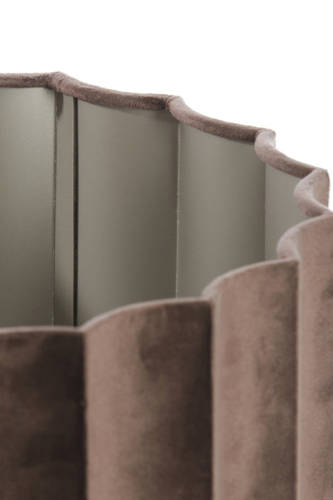 Lampenschirm Zylinder in Velours Samt dunkel Braun für Tischleuchte Standleuchte 35-35-22 cm