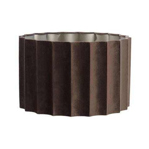Lampenschirm Zylinder in Velours Samt dunkel Braun für Standleuchte 40-40-25cm