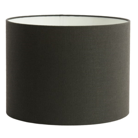 Lampenschirm Zylinder Leinen Dunkel Grau Anthrazit Tischlampe Standlampe 40-40-30 cm