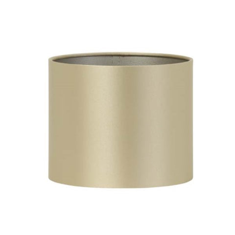 Lampenschirm für Tischleuchte Zylinder Seide Gold Tischlampe Hockerleuchte 40-40-25cm