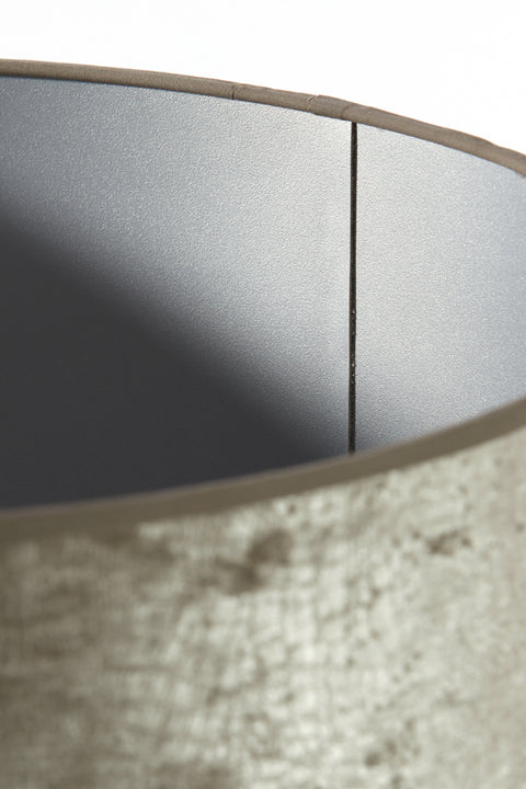 Lampenschirm Zylinder in Velours Silber für Tischleuchte Standlampe 50-50-38