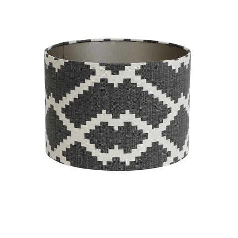 Lampshade Cylinder Linen Grey White Patterned for Floor Lamp Pendant Lamp Table Lamp