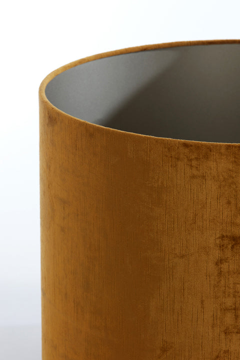 Lampenschirm Zylinder in Velours Gold für Tischleuchte Standlampe Hängelampe 40-40-30