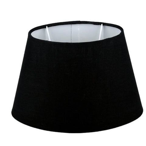 lampenschirm leinen schwarz oval