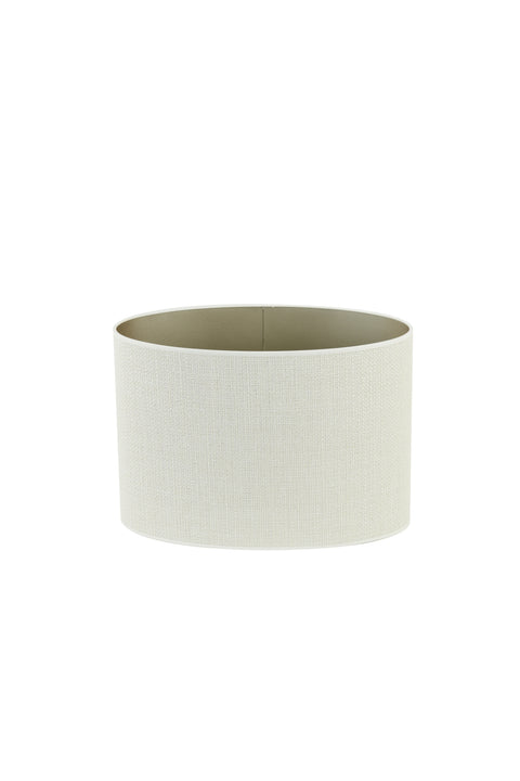 Lampenschirm Oval in Leinen Strukturiert in Eiweiß für Tischleuchte Tischlampe 38-38-28cm