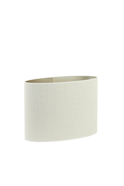 Lampenschirm Oval in Leinen Strukturiert in Eiweiß für Tischleuchte Tischlampe 38-38-28cm