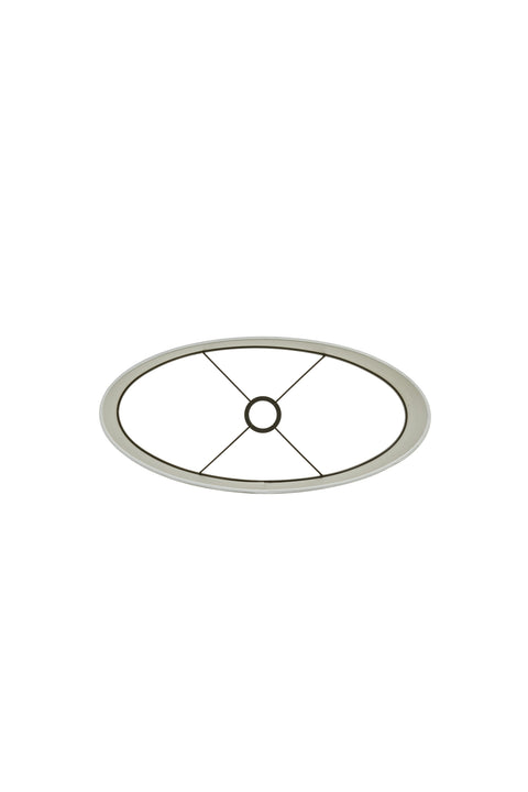 Lampenschirm Oval in Leinen Strukturiert in Eiweiß für Tischleuchte Tischlampe 38-38-28cm