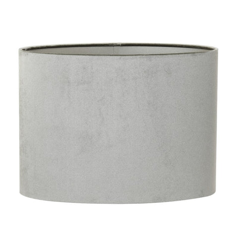 Lampenschirm für Tischleuchte Oval Velours Zink Taupe 38-38-19cm