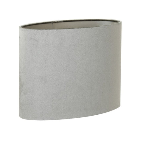 Lampenschirm für Tischleuchte Oval Velours Zink Taupe 38-38-19cm