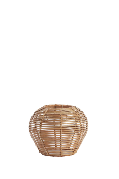 Lampenschirm Rund Rattan Natur E27 Ø23x18 cm
