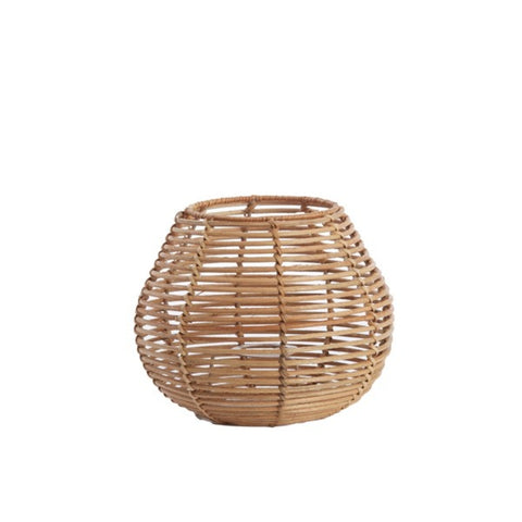 Lampenschirm Rund Rattan Natur E27 Ø23x18 cm