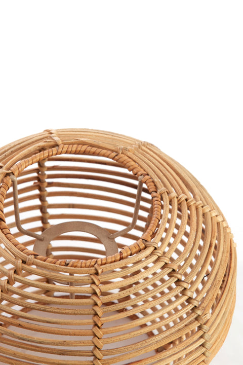 Lampenschirm Rund Rattan Natur E27 Ø23x18 cm