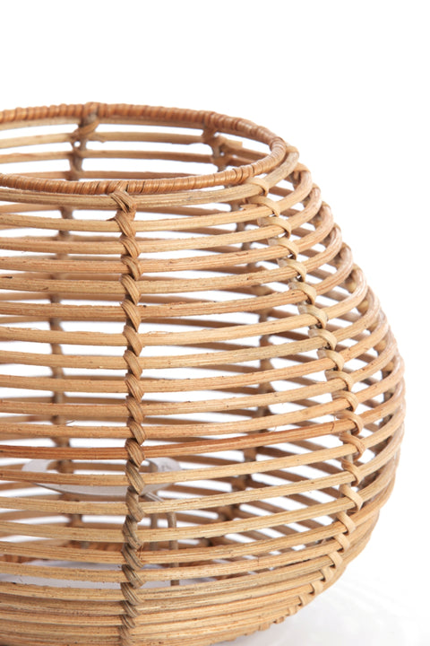 Lampenschirm Rund Rattan Natur E27 Ø23x18 cm