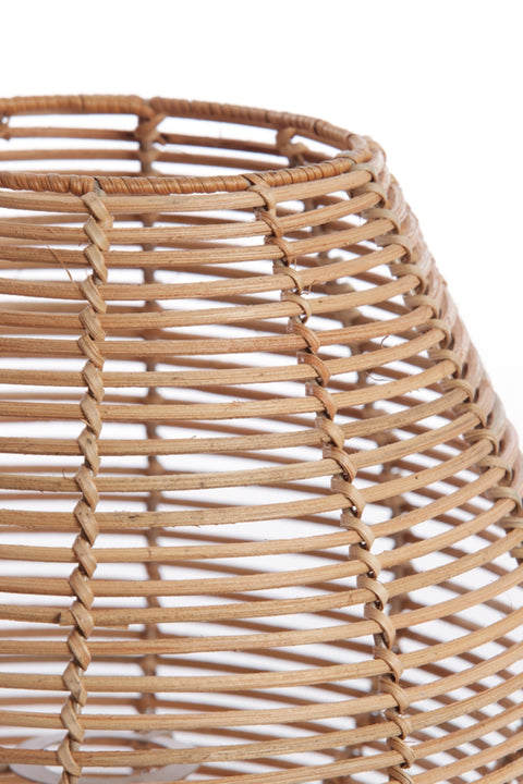 Lampenschirm Rund Rattan Natur E27 Ø29x25 cm