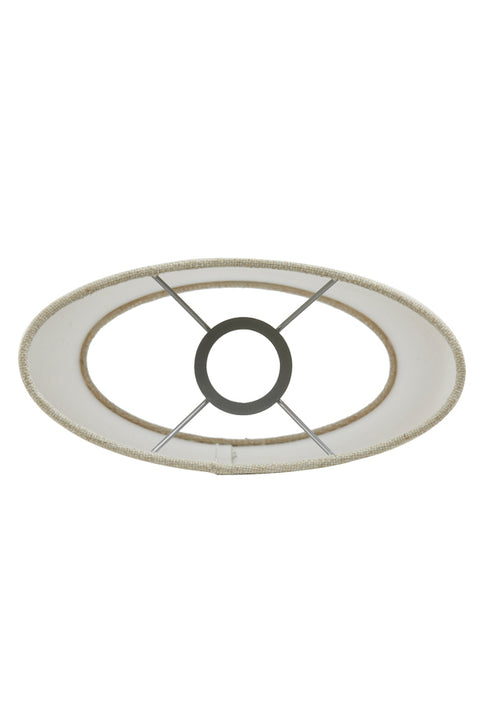 Lampenschirm Oval in leinen Natur für Tischleuchte Tischlampe 30-25-16
