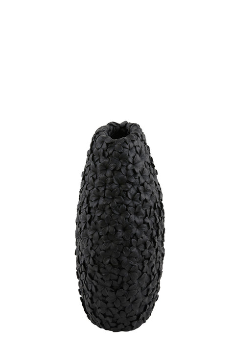 Deko Vase Schwarz Blumen Motiv 29,5x18,5x40cm