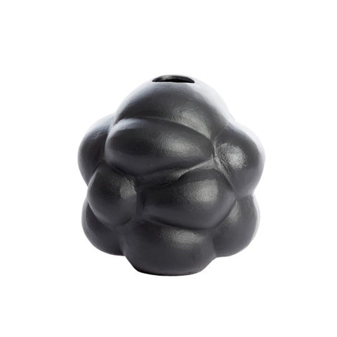 Deko-Vase Skulptur Schwarz Matt Moderne Bubble-Optik Ø23x23cm