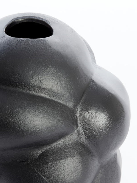 Deko-Vase Skulptur Schwarz Matt Moderne Bubble-Optik Ø23x23cm