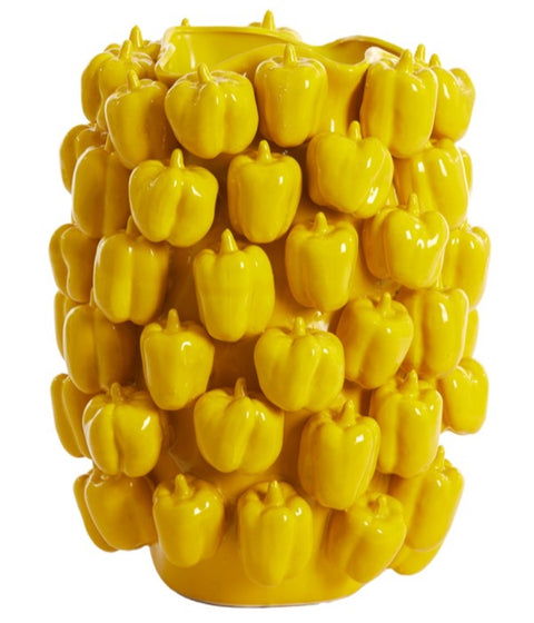 Deko-Vase Keramikvase Paprika-Struktur Gelb 35x33x47cm