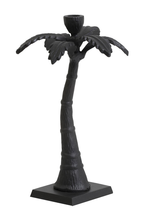 Kerzenständer Palme 32 cm  Matt Schwarz Kerzenhalter Kerzenleuchter