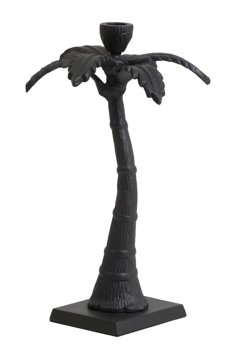 Kerzenständer Palme 32 cm  Matt Schwarz Kerzenhalter Kerzenleuchter