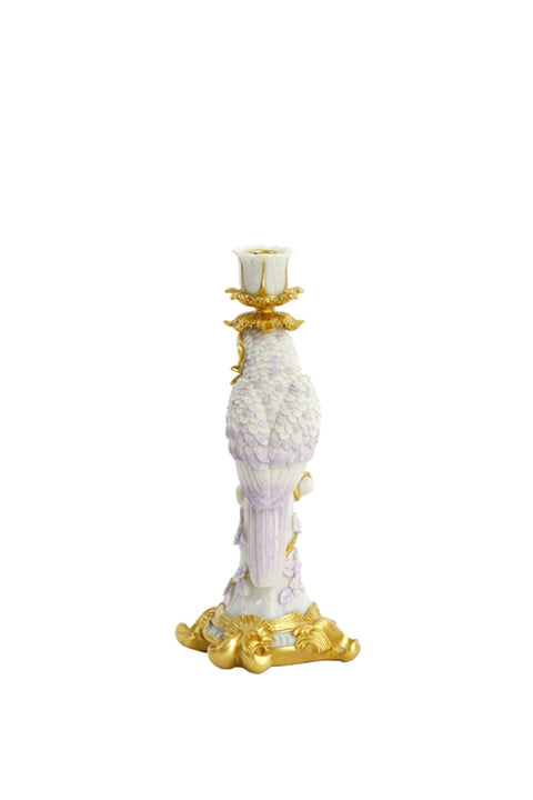 Kerzenständer Barock Kerzenhalter Papagei mit Goldverzierungen Blüten Ø13x29 cm