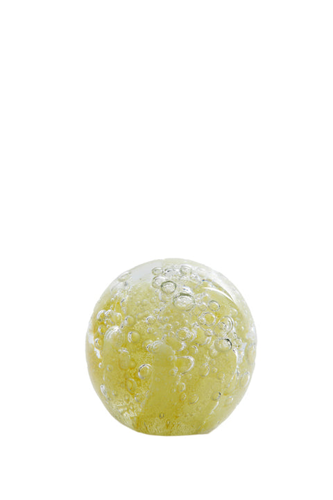 Ornament Glas Koralle Gelb, Blumen Kugel, Briefbeschwerer Glaskugel, Meer Pflanzen Ornament Ø8x8cm