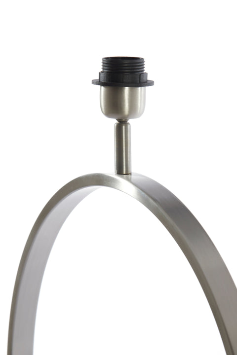 Tischleuchte Rechteck Rund Nickel Matt Satiniert Höhe 52cm