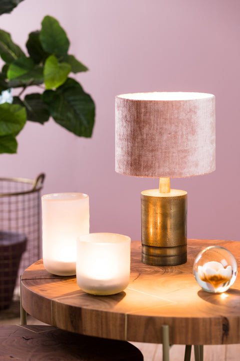 Tischlampe Rund roh Bronze Tischleuchte